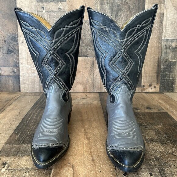 Tony Lama Vintage Gold Label Wingtip Cowboy Boots Mens 10 D - Picture 1 of 12